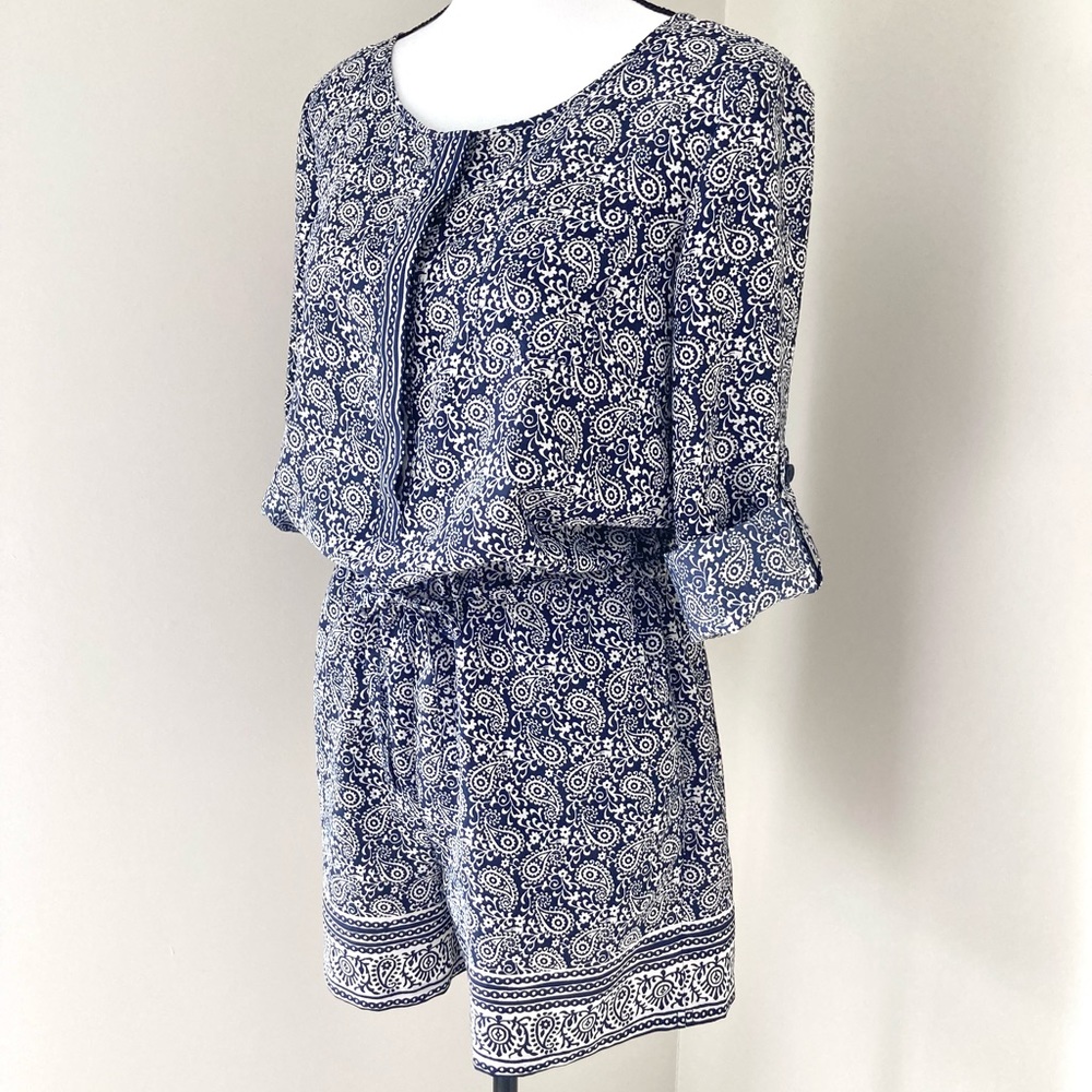 Ann Taylor Loft Paisley Long Sleeve Romper Size 2 - Picture 5 of 16